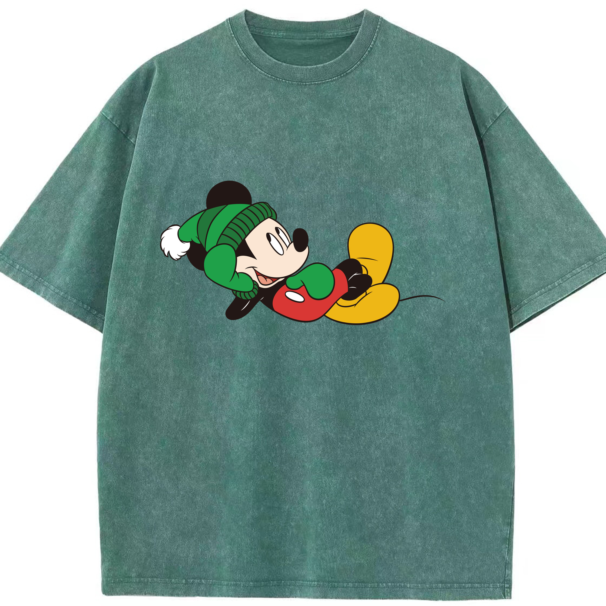 （画像用） ミッキーマウス Mickey Mouse 綿100% ヴィンテージ風 半袖Tシャツ（フロントプリント）